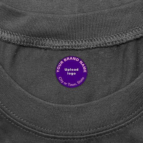 Business Brand on Small Purple Circle Clothing Labels