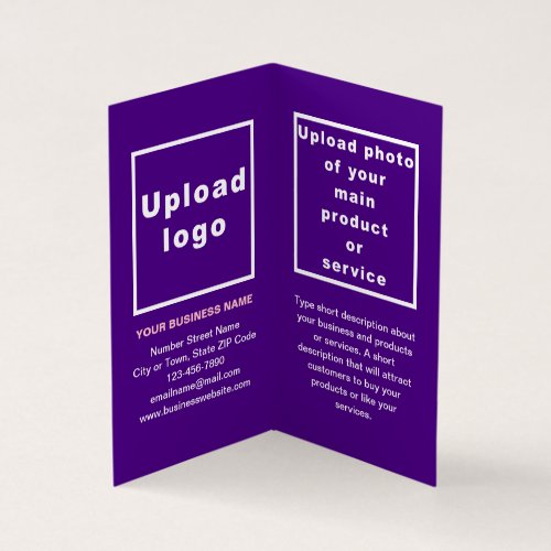 Business Brand on Small Purple Folded Card
