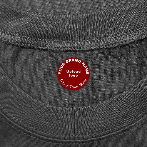 Business Brand on Small Red Circle Clothing Labels