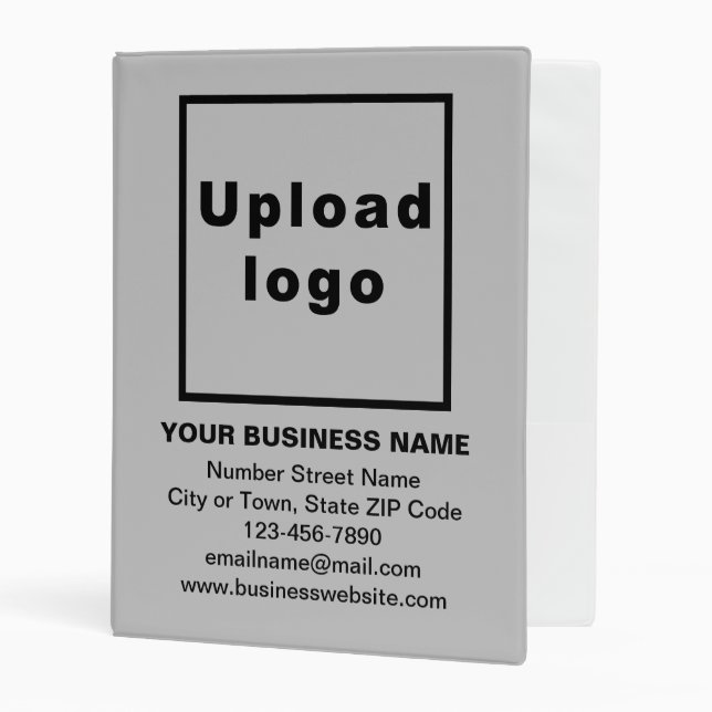 Business Brand on Small Size Gray Binder (Front/Inside)