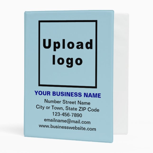 Business Brand on Small Size Light Blue Binder (Front/Inside)