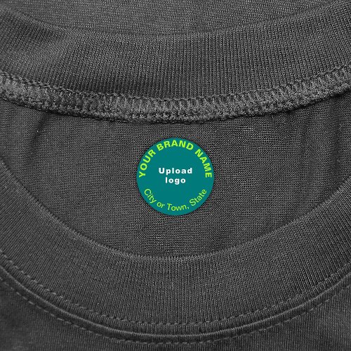 Business Brand on Small Teal Green Circle Clothing Labels