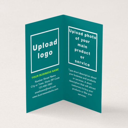 Business Brand on Small Teal Green Folded Card