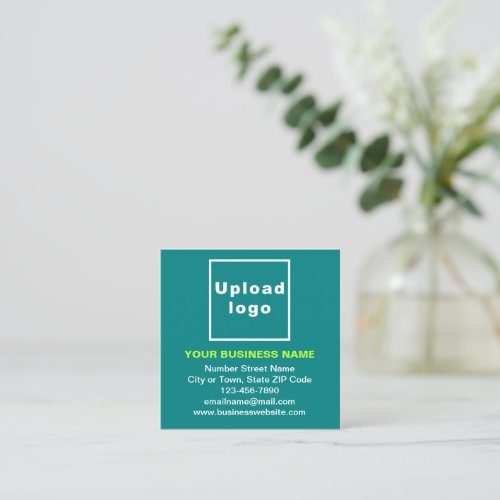 Business Brand on Small Teal Green Square Card