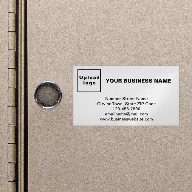 Business Brand on Small White Magnetic Card (White magnetic business card with your business brand)