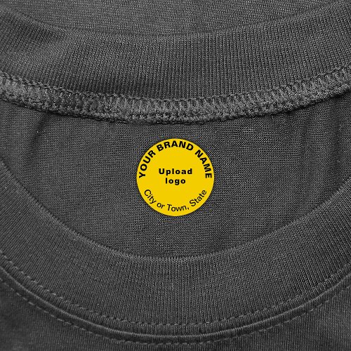 Business Brand on Small Yellow Circle Clothing Labels