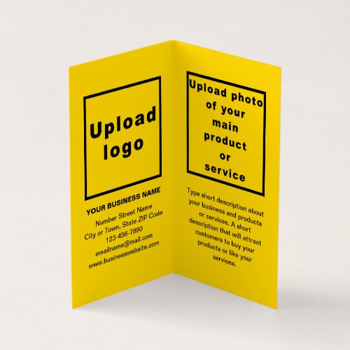 Business Brand on Small Yellow Folded Card