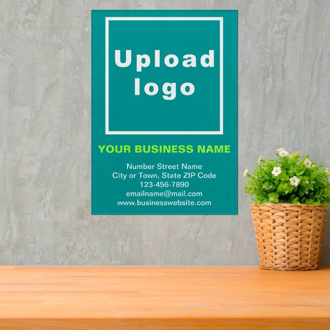 Business Brand on Teal Green Acrylic Print (Teal green acrylic print with your business brand)
