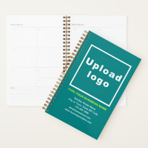 Business Brand on Teal Green Cover of Planner
