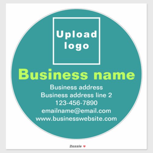 Business Brand on Teal Green Large Round Vinyl Sticker