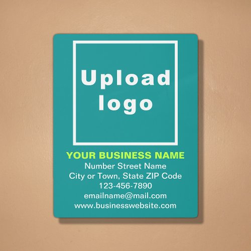 Business Brand on Teal Green Metal Wall Art