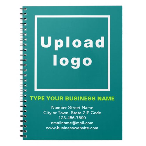 Business Brand on Teal Green Notebook