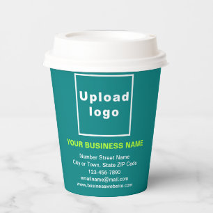 Business Brand on Teal Green Paper Cup