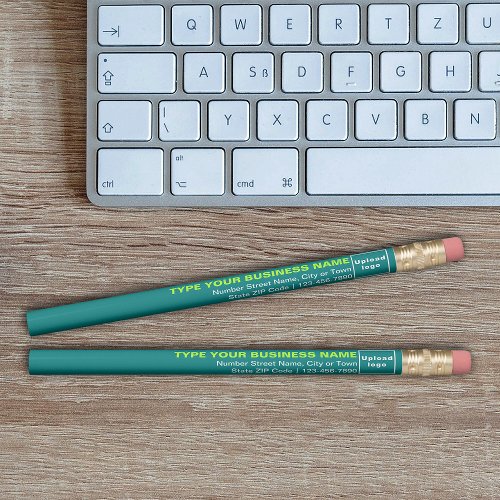Business Brand on Teal Green Pencil