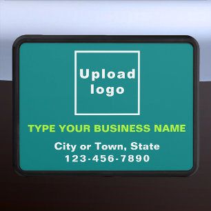 Business Brand on Teal Green Plastic Hitch Cover