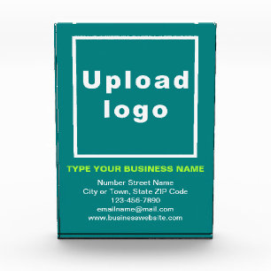 Business Brand on Teal Green Portrait Rectangle Photo Block