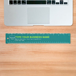 Business Brand on Teal Green Ruler