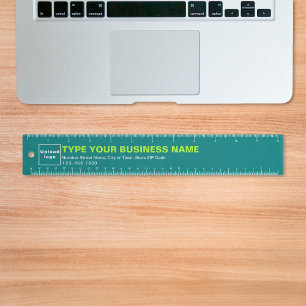 Business Brand on Teal Green Ruler