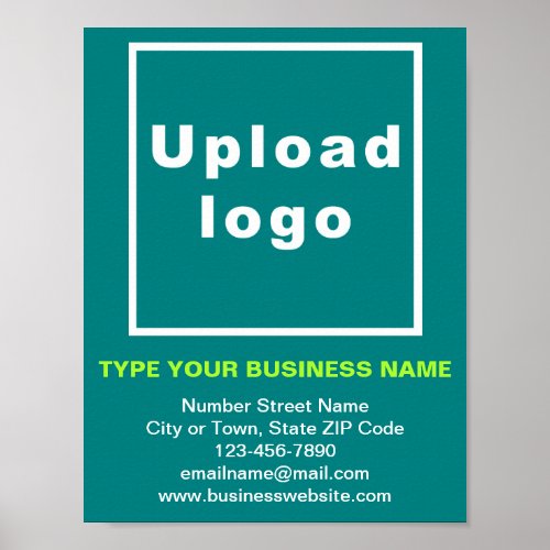 Business Brand on Teal Green Small Poster