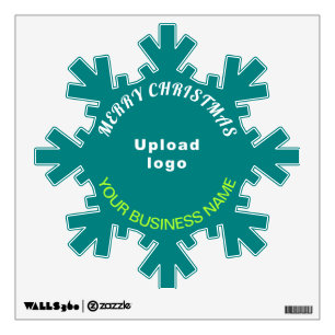 Business Brand on Teal Green Snowflake Wall Decal