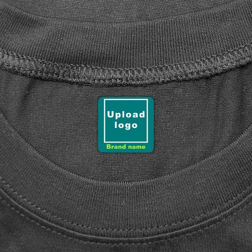 Business Brand on Teal Green Square Clothing Label