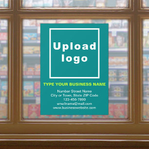 Business Brand on Teal Green Window Cling