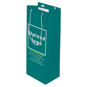 Business Brand on Teal Green Wine Gift Bag