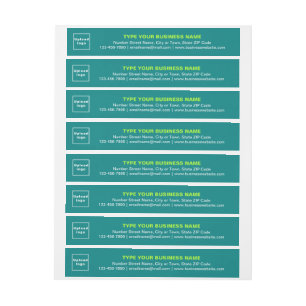 Business Brand on Teal Green Wrap Around Address Label