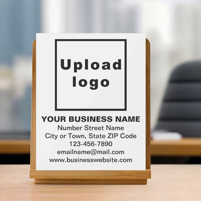 Business Brand on White Acrylic Sign (White acrylic sign with your business brand)
