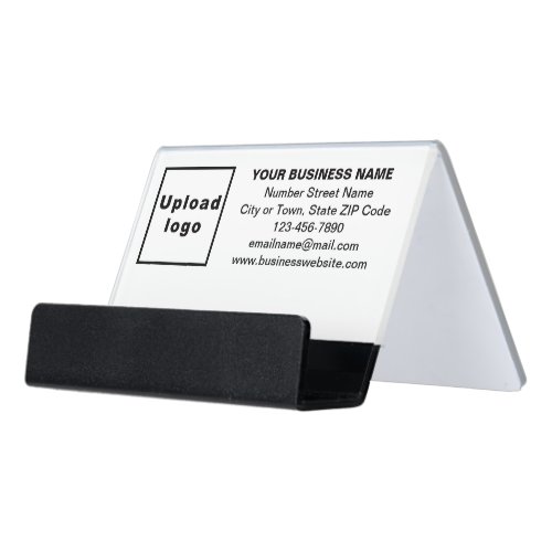Business Brand on White Business Card Holder