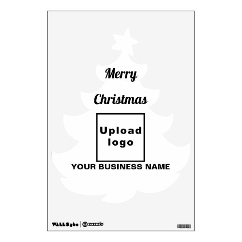 Business Brand on White Christmas Tree Wall Decal