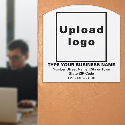 Business Brand on White Contour Door Sign