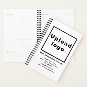 Business Brand on White Cover of Planner