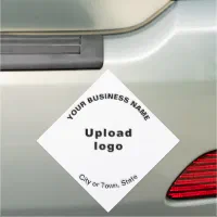 Business Brand on White Diamond Shape Car Magnet