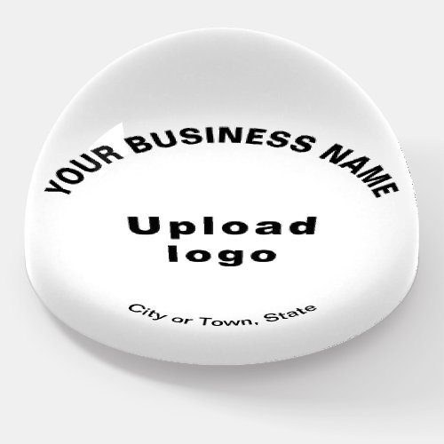 Business Brand on White Dome Style Paperweight