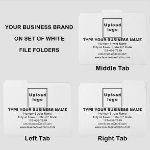 Business Brand on White File Folders