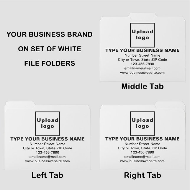 Business Brand on White File Folders (Build brand name awareness. Your business brand on set of white file folders.)