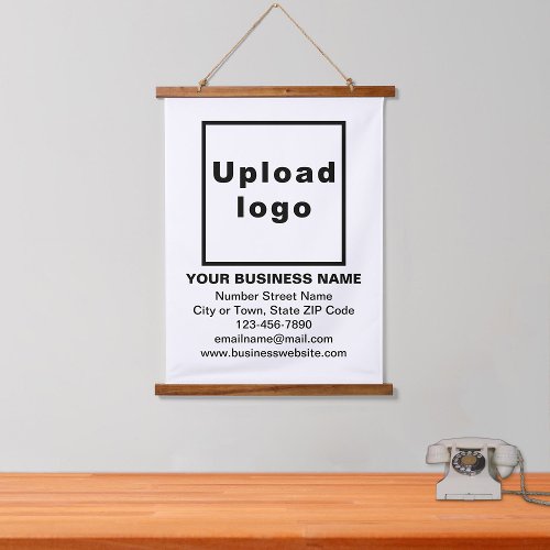 Business Brand on White Hanging Tapestry