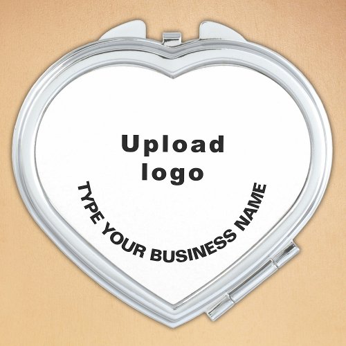 Business Brand on White Heart Compact Mirror