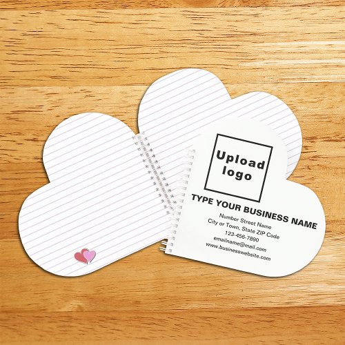 Business Brand on White Heart Shape Spiral Notebook