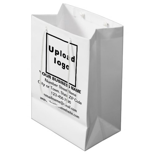 Business Brand on White Medium Size Gift Bag