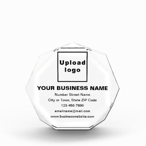 Business Brand on White Octagon Shape Photo Block