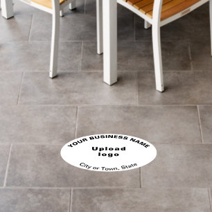 Business Brand on White Oval Shape Floor Decal