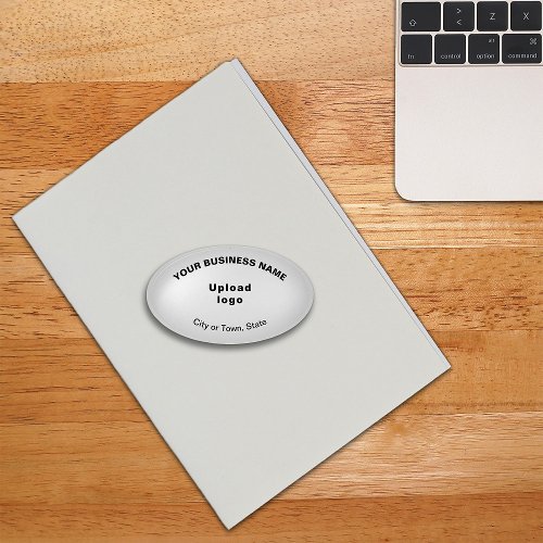 Business Brand on White Oval Shape Paperweight
