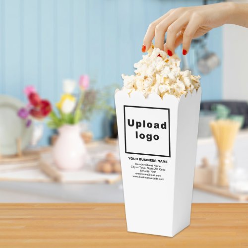 Business Brand on White Popcorn Box