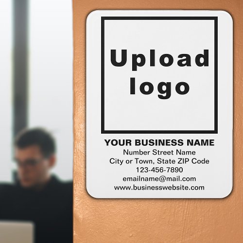 Business Brand on White Portrait Rectangle Door Sign