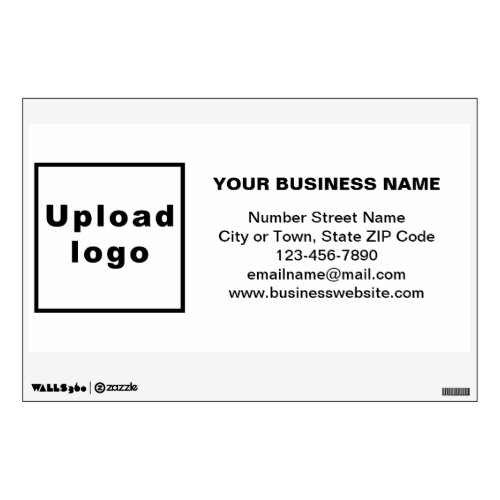 Business Brand on White Rectangle Wall Decal