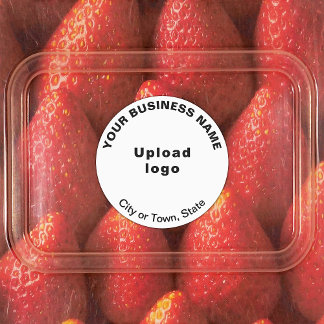 Business Brand on White Round Adhesive Label