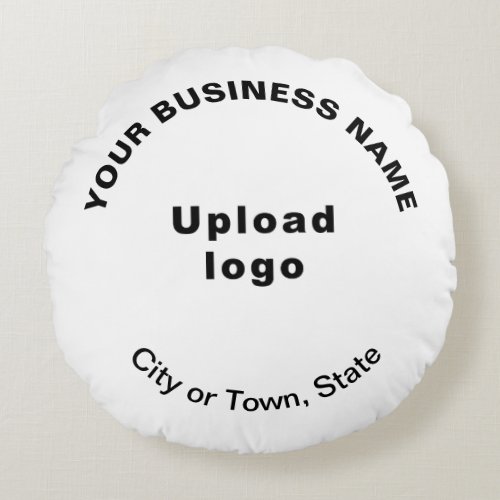 Business Brand on White Round Throw Pillow