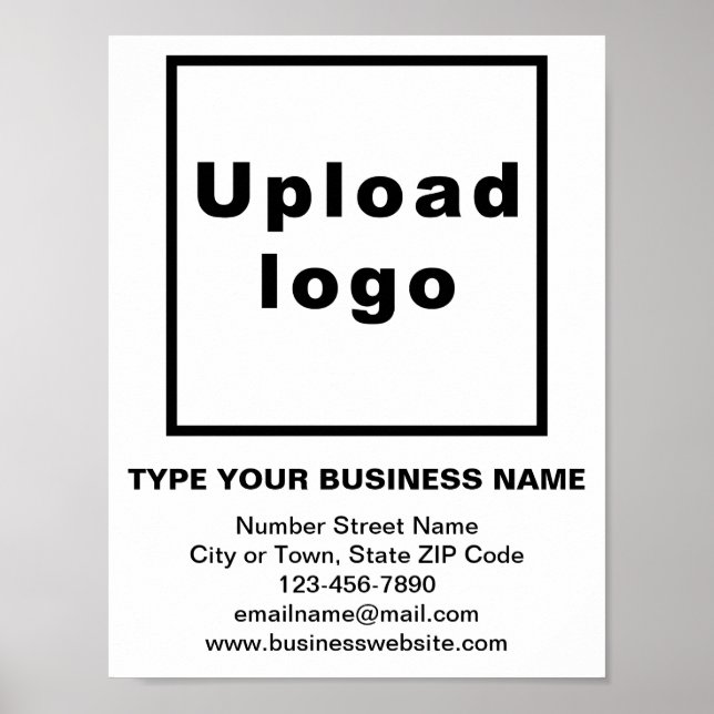 Business Brand on White Small Poster (Front)